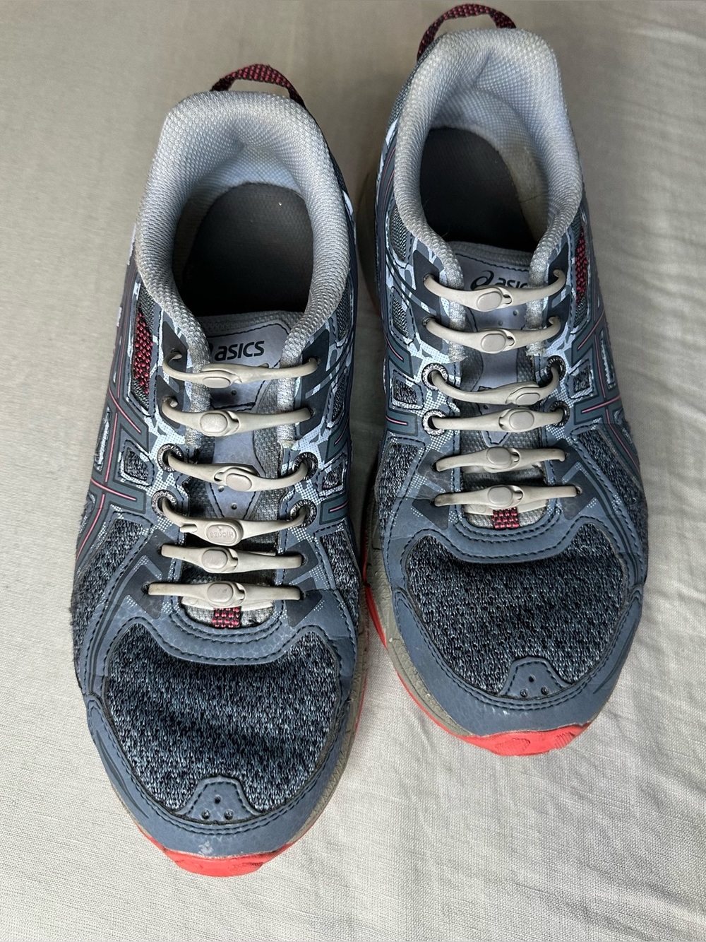 ASICS Gel Venture 6 Carbon / Pink Peacock Trail Running Shoes Size 7